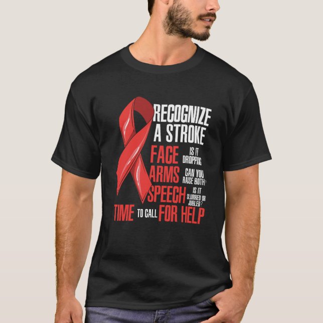 Recognize A Stroke Awareness Month T-Shirt (Front)