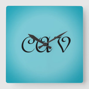 Recoleta Cornflower Blue  Square Wall Clock