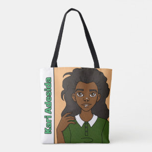 Recolor High School Black Girl Library Bag