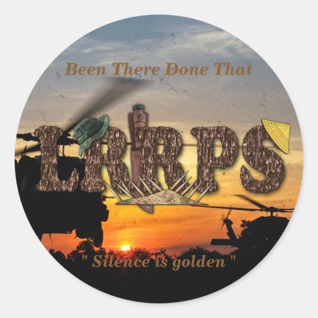 Recon LRRP LRRPS LURPS Vietnam Nam War Classic Round Sticker (Front)