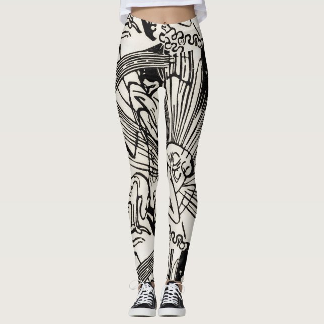Reconciliation by Franz Marc Black and White Leggings (Front)