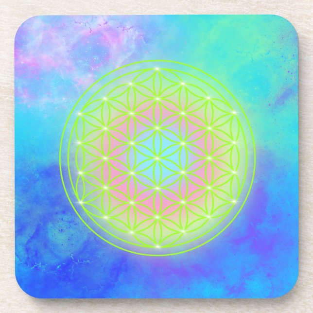 Reconnect with Yourself flower of life Coaster (Front)
