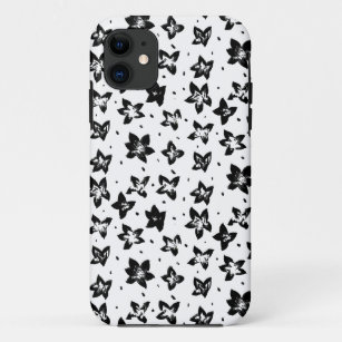 Reconstructed Floral Pattern - Achromatic Goth Case-Mate iPhone Case