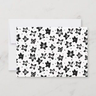 Reconstructed Floral Pattern - Achromatic Goth Thank You Card