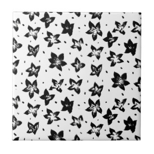 Reconstructed Floral Pattern - Achromatic Goth Tile