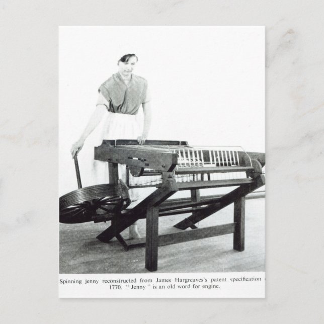 Reconstruction of Hargreaves's 'Spinning Jenny' Postcard (Front)
