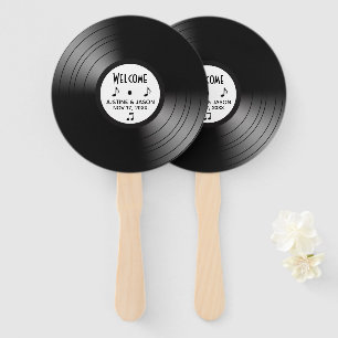 Record Album Music Theme Hand Fan