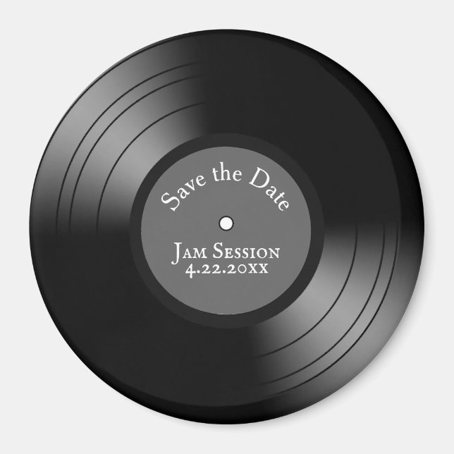 Record Album Save the Date Magnet (Front)