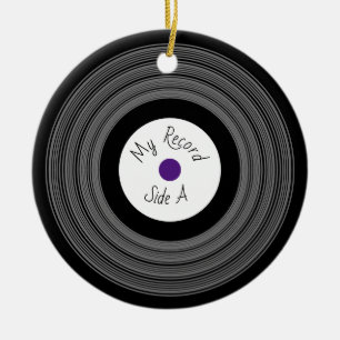 Record Design Banner Ornament