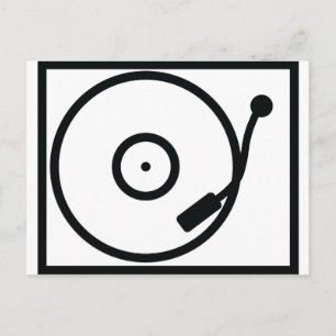 record player turntable icon postcard