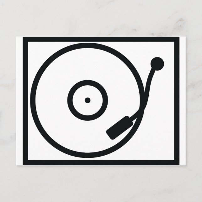 record player turntable icon postcard (Front)