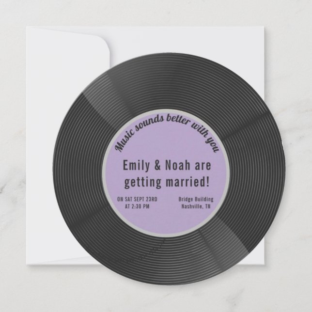 Record Save the Date Invitation (Front)