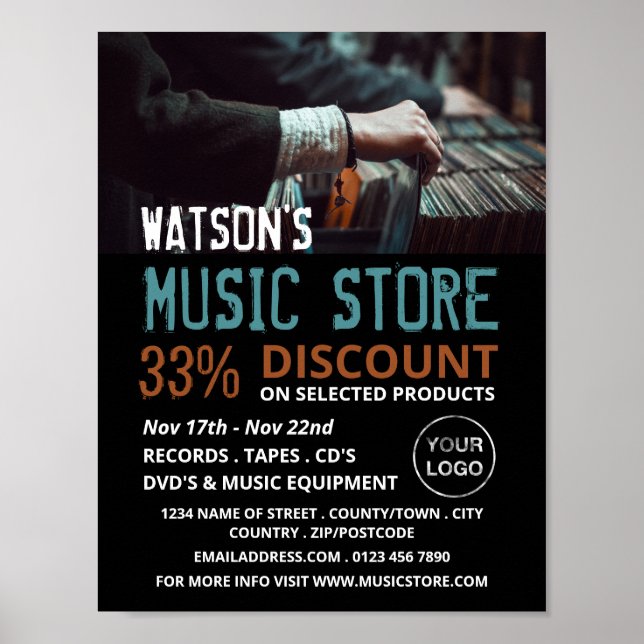 Record Select, Music Store Advertising Poster (Front)