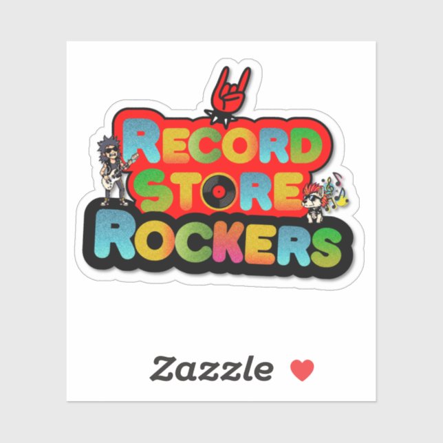 Record Store Team Logo Sticker (Sheet)