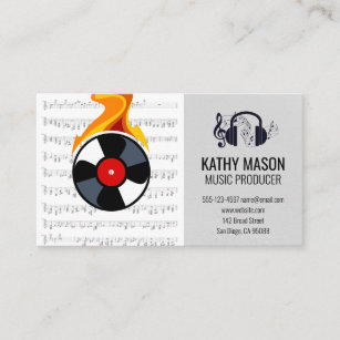 Record Vinyl Flame Business Card
