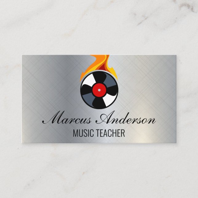 Record Vinyl Flame Business Card (Front)