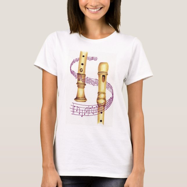 Recorder and Music T-Shirt (Front)