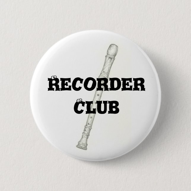 Recorder Club 6 Cm Round Badge (Front)