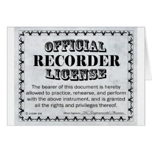 Recorder License