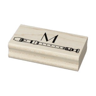 Recorder Music Teacher Musician Band Rubber Stamp