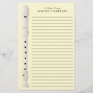 Recorder Music Teacher Musician Band Stationery