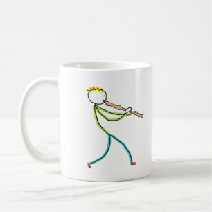 Recorder Playing Stickman Coffee Mug