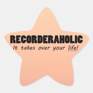 Recorderaholic Life Star Sticker