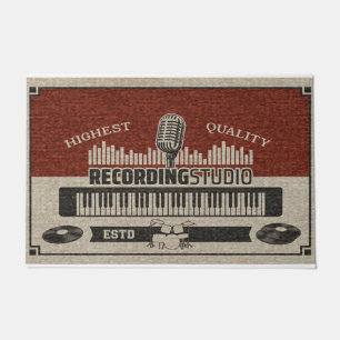 Recording Piano Stuido Design Mat, Piano Player Doormat