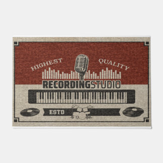 Recording Piano Stuido Design Mat, Piano Player  Doormat