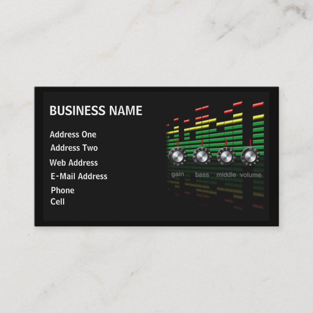 Recording Studio - Music Business Card (Front)