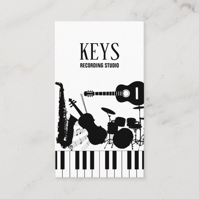 Recording Studio Music Shop Business Card (Front)