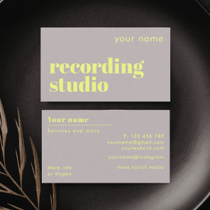 Recording Studio record label Business Card
