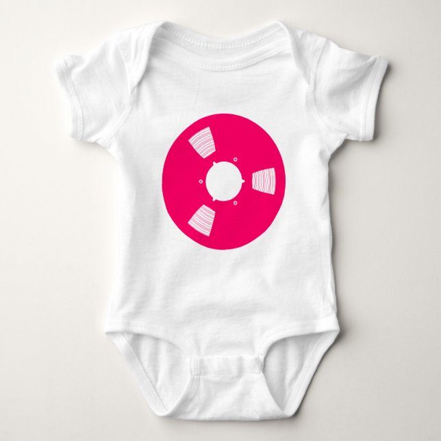 Recording Tape Spool Baby Bodysuit (Front)