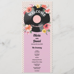 Records Floral Wedding Menu Ceremony Details