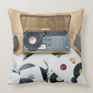 Records on Floor Cushion