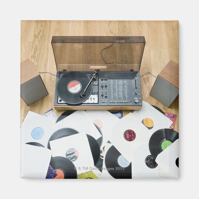 Records on Floor Magnet (Front)
