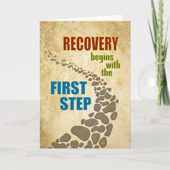 Recovery begins with the first step - stones card (Front)