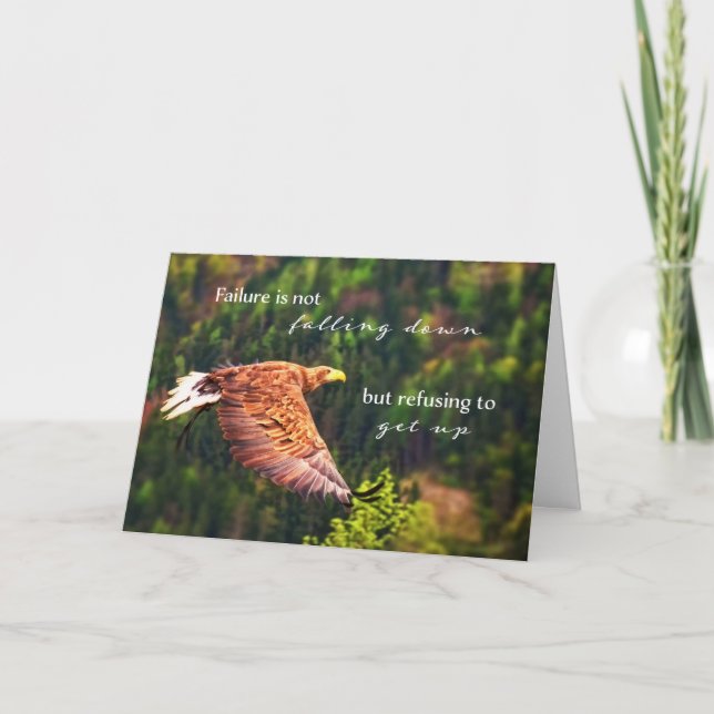 Recovery encouragement, eagle soaring card (Front)