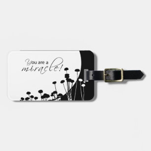 Recovery Miracle, Black and White Luggage Tag