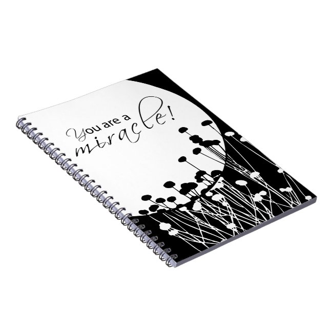 Recovery Miracle, Black and White Spiral Notebook (Right Side)