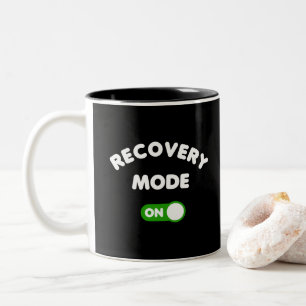 Recovery Mode Get Well Soon Funny Surgery  Two-Tone Coffee Mug