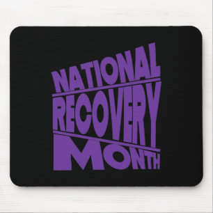 Recovery Month Purple Typography Design  Mouse Pad