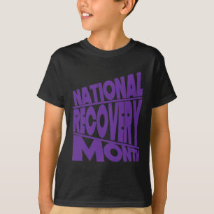 Recovery Month Purple Typography Design T-Shirt
