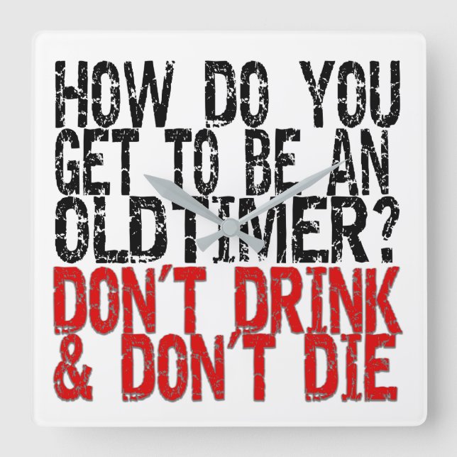 Recovery Old Timer Joke Square Wall Clock (Front)