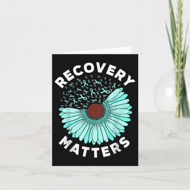 Recovery S Alcohol Drug Awareness Addiction Ribbon Card (Front)