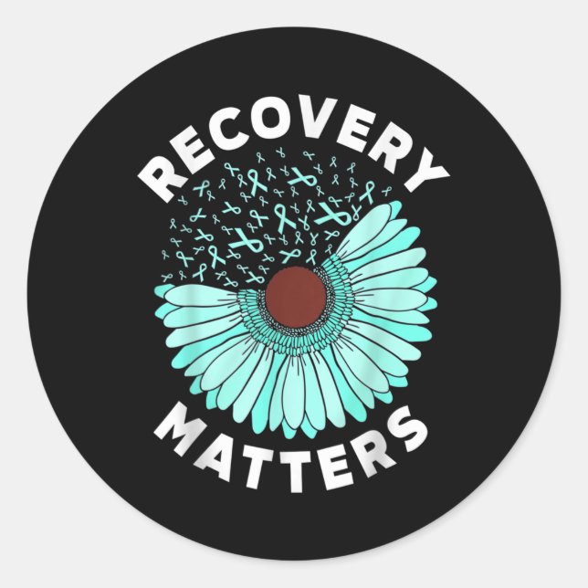 Recovery S Alcohol Drug Awareness Addiction Ribbon Classic Round Sticker (Front)