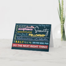 Recovery slogans card