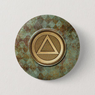 Recovery Sobriety Sober 12-Step Anonymous 6 Cm Round Badge
