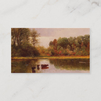 Recreation business cards, cows in water card