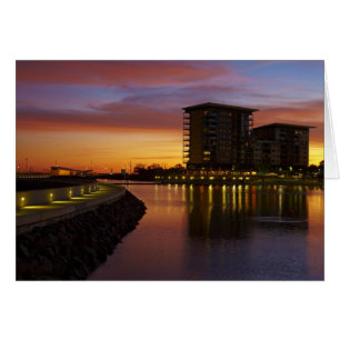 Recreation Lagoon and apartments at sunset